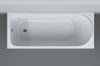 Акриловая ванна AM.PM Sense 170x70 см, пристенная, белая, со сливом-переливом