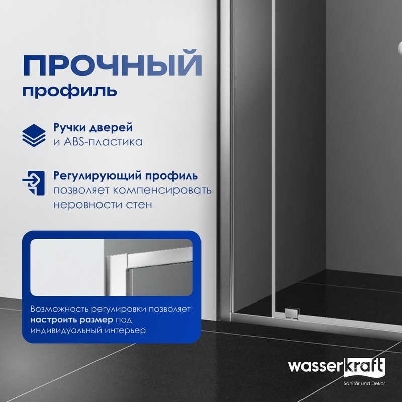 Душевая дверь в нишу Wasserkraft Aula 11P04 90 см
