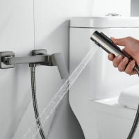 Гигиенический душ Shevanik S9605T-1 со смесителем, оружейная сталь