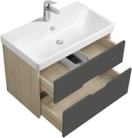 Мебель для ванной комнаты AQUATON Оливия 80 грей, дуб ойстер, раковина Адриана 80
