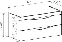 Тумба с раковиной Bellezza Санриса 100 подвесная, капучино