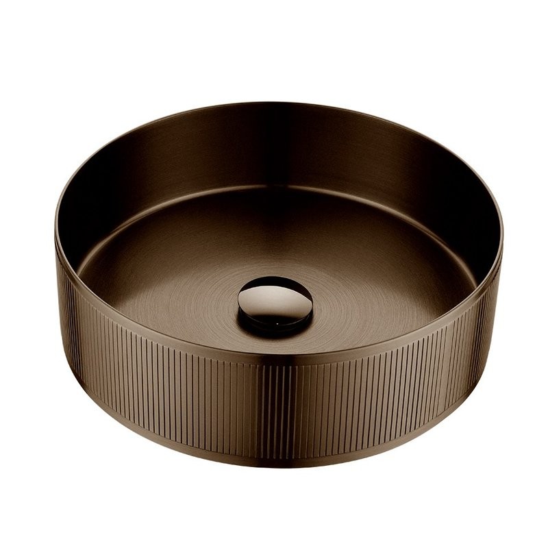 Накладная раковина AltroBagno Costoso 001008 BrAn 40 состаренная бронза, круглая, нержавеющая сталь