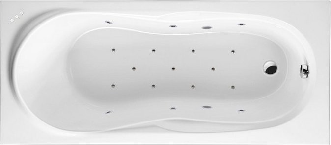Акриловая ванна Excellent Sekwana WAEX.SEK17.RELAX 170x75 см, левая, встраиваемая, с гидромассажем, белая, с каркасом, со сливом-переливом