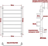 Полотенцесушитель водяной Ника Trapezium ЛТ 100/60