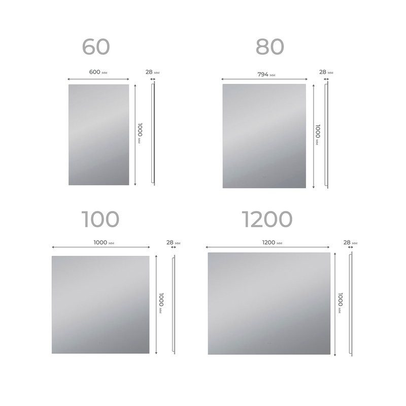 Зеркало Vigo Quadro Comfort 100 с подсветкой