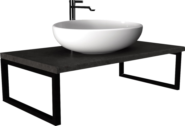 Столешница с раковиной 1MarKa Grunge Loft 100 бетон темно-серый