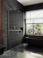 Душевая перегородка Maybahglass MGD-730-5ш 79 см, профиль хром матовый, стекло графит матовое