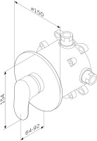 Встраиваемый смеситель для душа и ванны AM.PM Like F8075000 С ВНУТРЕННЕЙ ЧАСТЬЮ, хром