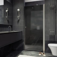Душевая дверь в нишу Maybahglass MGD-801-5 60 см, профиль хром матовый, стекло графит матовое
