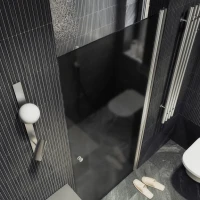Душевая дверь в нишу Maybahglass MGD-801-5 60 см, профиль хром матовый, стекло графит матовое