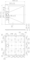 Поддон для душа RGW TUS W 90x90