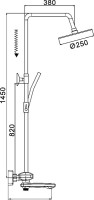 Душевая стойка Rose R3936 хром