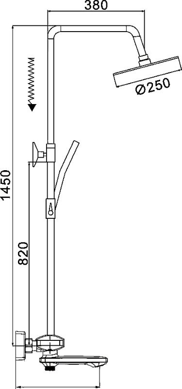 Душевая стойка Rose R3936 хром