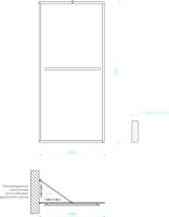 Душевая перегородка Maybahglass MGD-851-6 109 см, профиль черный, стекло сатин