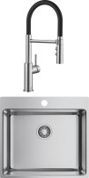Комплект Мойка Omoikiri Amadare 55-IN + Смеситель Blanco Catris-S Flexo 525792 с гибким изливом