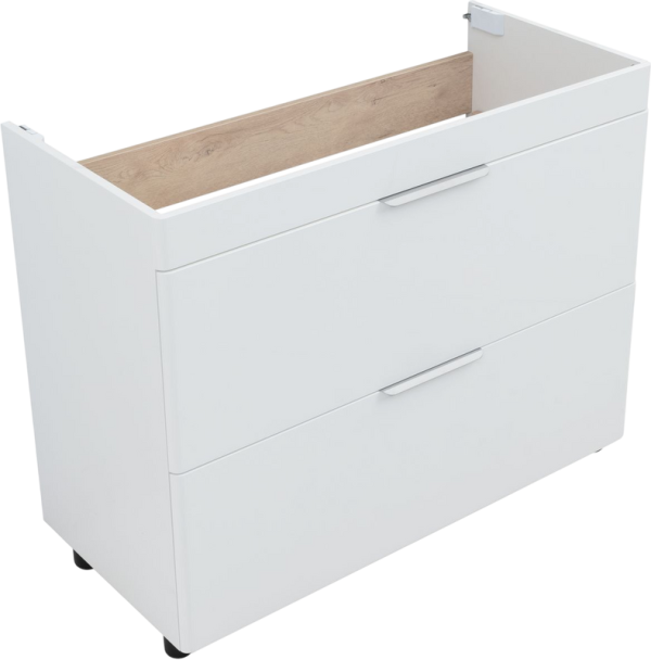 Тумба под раковину без столешницы Aquanet Ирис new 100 напольная, белая глянцевая