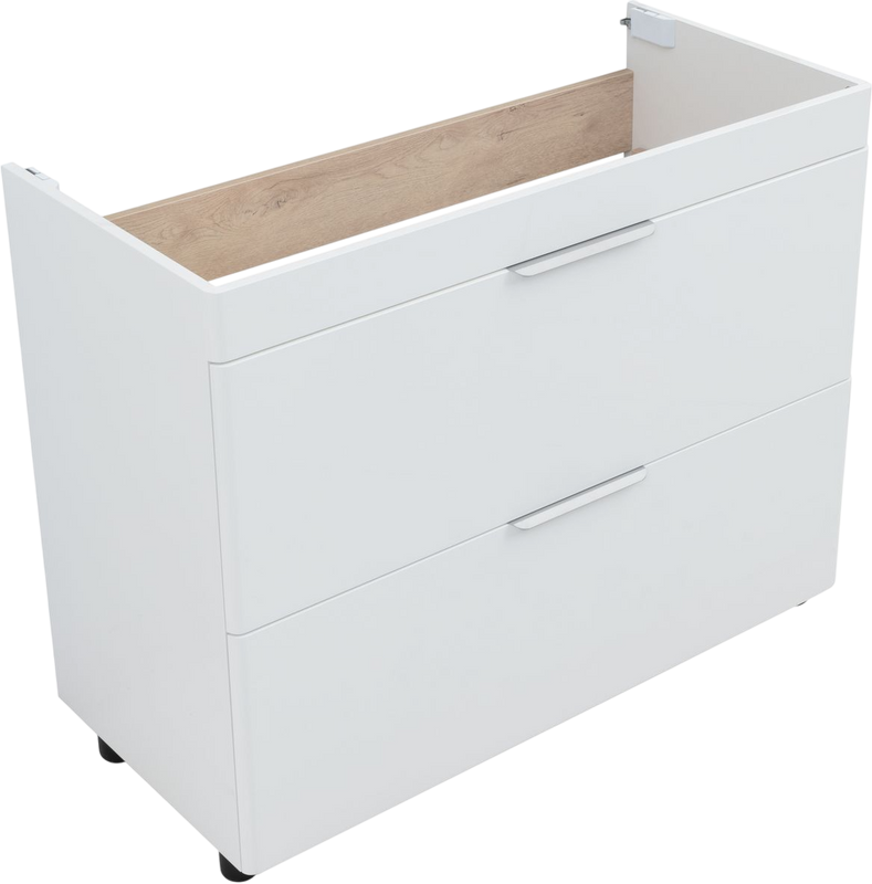 Тумба под раковину без столешницы Aquanet Ирис new 100 напольная, белая глянцевая