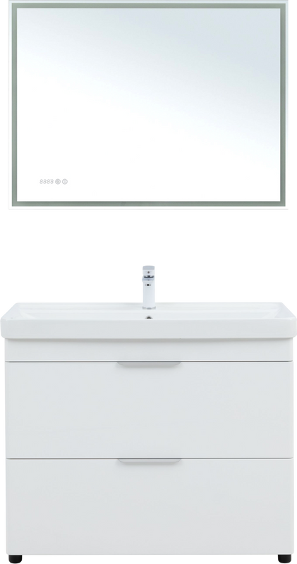 Тумба под раковину без столешницы Aquanet Ирис new 100 напольная, белая глянцевая