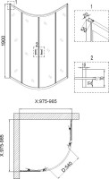 Душевой уголок Niagara Nova NG-6607-08 100x100, четверть круга