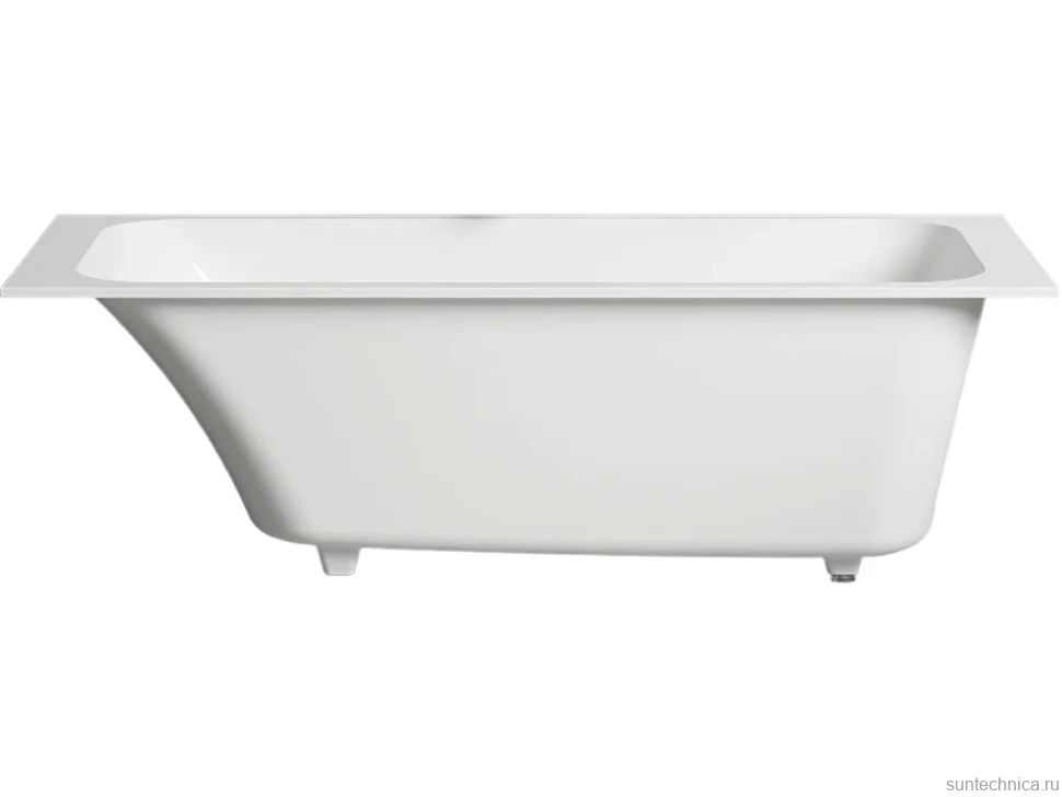 Ванна из искусственного камня Salini Orlanda Kit 170x70 см, встраиваемая, матовая белая, на ножках, со сливом-переливом