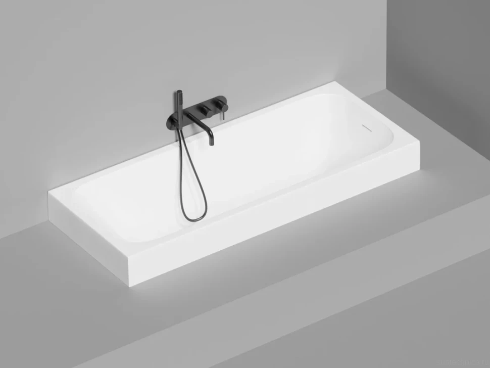 Ванна из искусственного камня Salini Orlanda Kit 170x70 см, встраиваемая, матовая белая, на ножках, со сливом-переливом