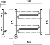 Полотенцесушитель электрический Domoterm Офелия П6 50x50, хром, L