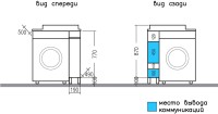 Тумба под раковину СаНта Марс 19 напольная, для стиральной машины, светлая