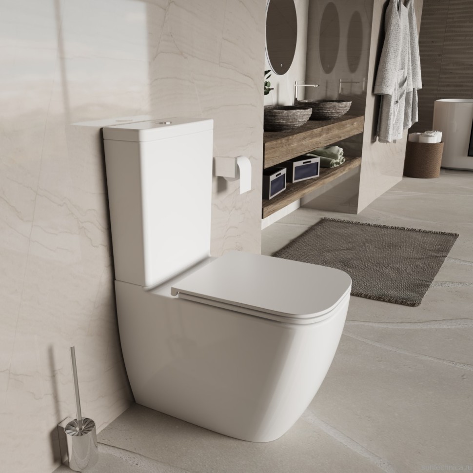 Унитаз-компакт напольный Vincea Tornado Bien VT2-51T, белый, ультратонкое сиденье soft-close, P-trap