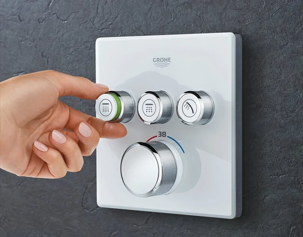 Термостатический смеситель встраиваемый Grohe Grohtherm SmartControl 29157LS0 С ВНУТРЕННЕЙ ЧАСТЬЮ, белая луна