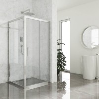 Душевой уголок Kubele DE019 S-CLN-CH 120х120 см, профиль хром