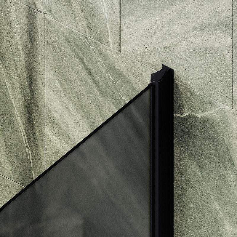 Шторка на ванну Maybahglass MGV-792-6 80x140, профиль черный, стекло матовый графит