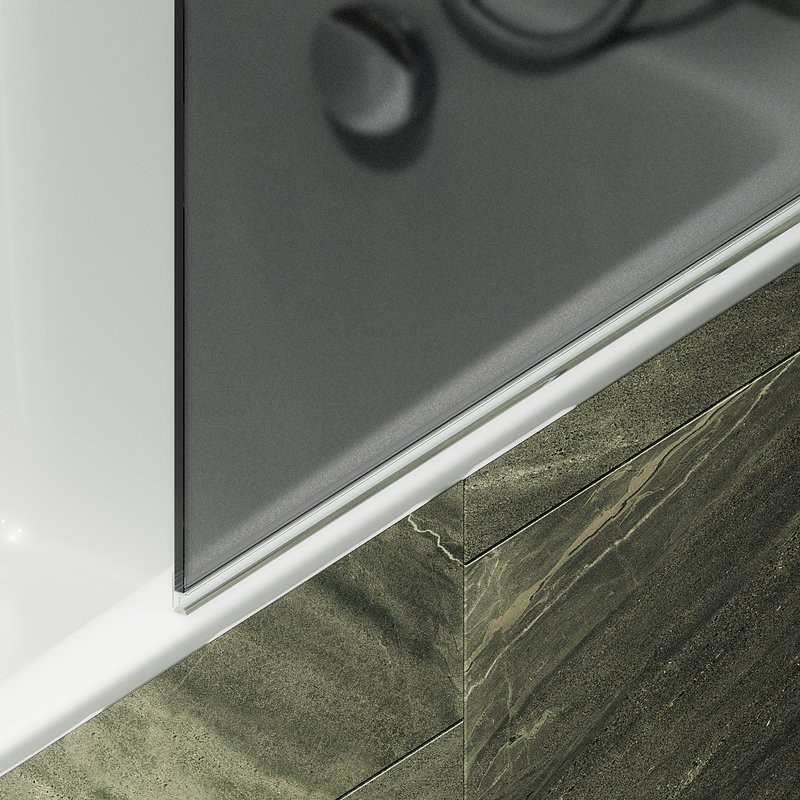 Шторка на ванну Maybahglass MGV-792-6 80x140, профиль черный, стекло матовый графит
