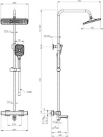 Душевая стойка Wonzon & Woghand WW-B3016-T1-CR хром