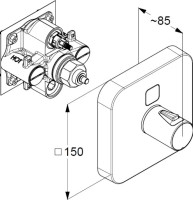 Термостатический смеситель встраиваемый Kludi Push 389010538 С ВНУТРЕННЕЙ ЧАСТЬЮ
