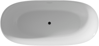 Акриловая ванна Riho Alpha B092001005 170x80 см, отдельностоящая, белая, овальная, на ножках, со сливом-переливом