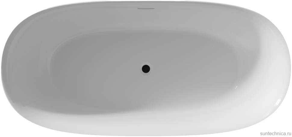 Акриловая ванна Riho Alpha B092001005 170x80 см, отдельностоящая, белая, овальная, на ножках, со сливом-переливом
