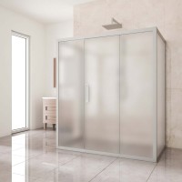 Душевой уголок Kubele DE019 R3U-MAT-MT 140х80 см, профиль матовый хром