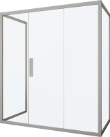 Душевой уголок Kubele DE019 R3U-MAT-MT 140х80 см, профиль матовый хром