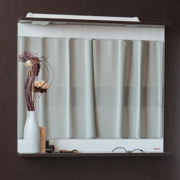 Зеркало Sanflor Толедо 85, венге, северное дерево светлое, с полкой