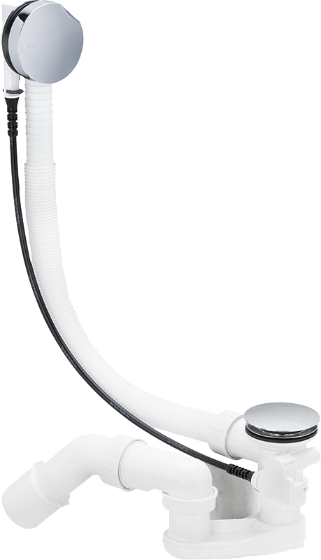 Слив-перелив для ванны Viega Simplex 285357 52 мм, полуавтомат, хром, с сифоном