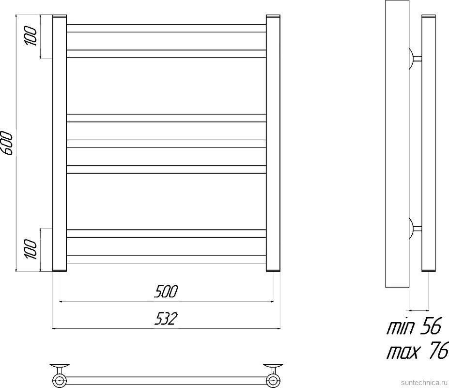 Полотенцесушитель электрический Lemark Ursus П7 50x60, хром