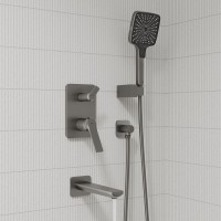 Комплект для ванной IDDIS Parker Душевой комплект IDDIS Parker PARGM03i68 С ВНУТРЕННЕЙ ЧАСТЬЮ + Смеситель для раковины PARGM00i01, матовый графит