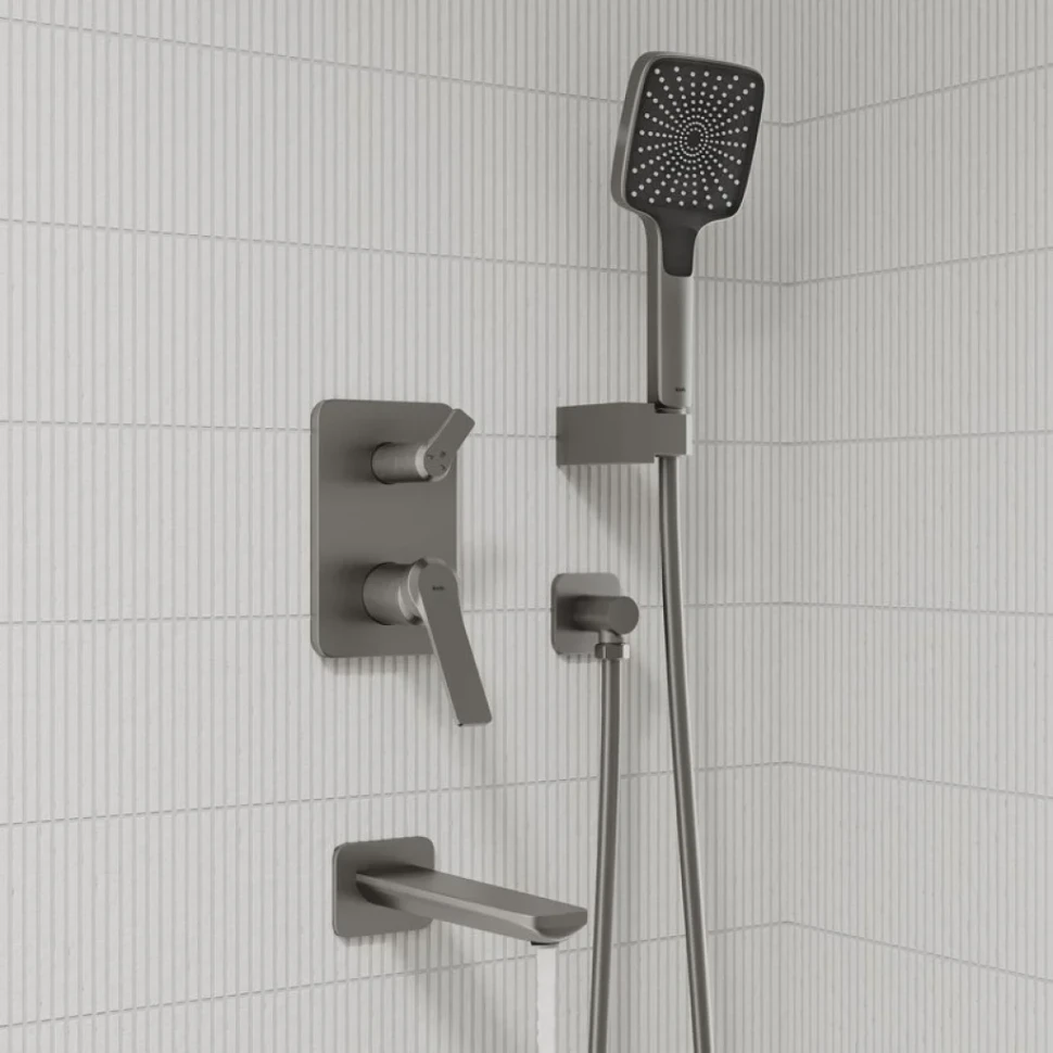 Комплект для ванной IDDIS Parker Душевой комплект IDDIS Parker PARGM03i68 С ВНУТРЕННЕЙ ЧАСТЬЮ + Смеситель для раковины PARGM00i01, матовый графит
