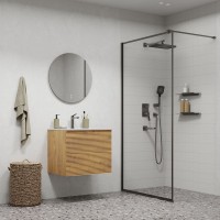 Комплект для ванной IDDIS Parker Душевой комплект IDDIS Parker PARGM03i68 С ВНУТРЕННЕЙ ЧАСТЬЮ + Смеситель для раковины PARGM00i01, матовый графит