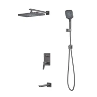 Комплект для ванной IDDIS Parker Душевой комплект IDDIS Parker PARGM03i68 С ВНУТРЕННЕЙ ЧАСТЬЮ + Смеситель для раковины PARGM00i01, матовый графит