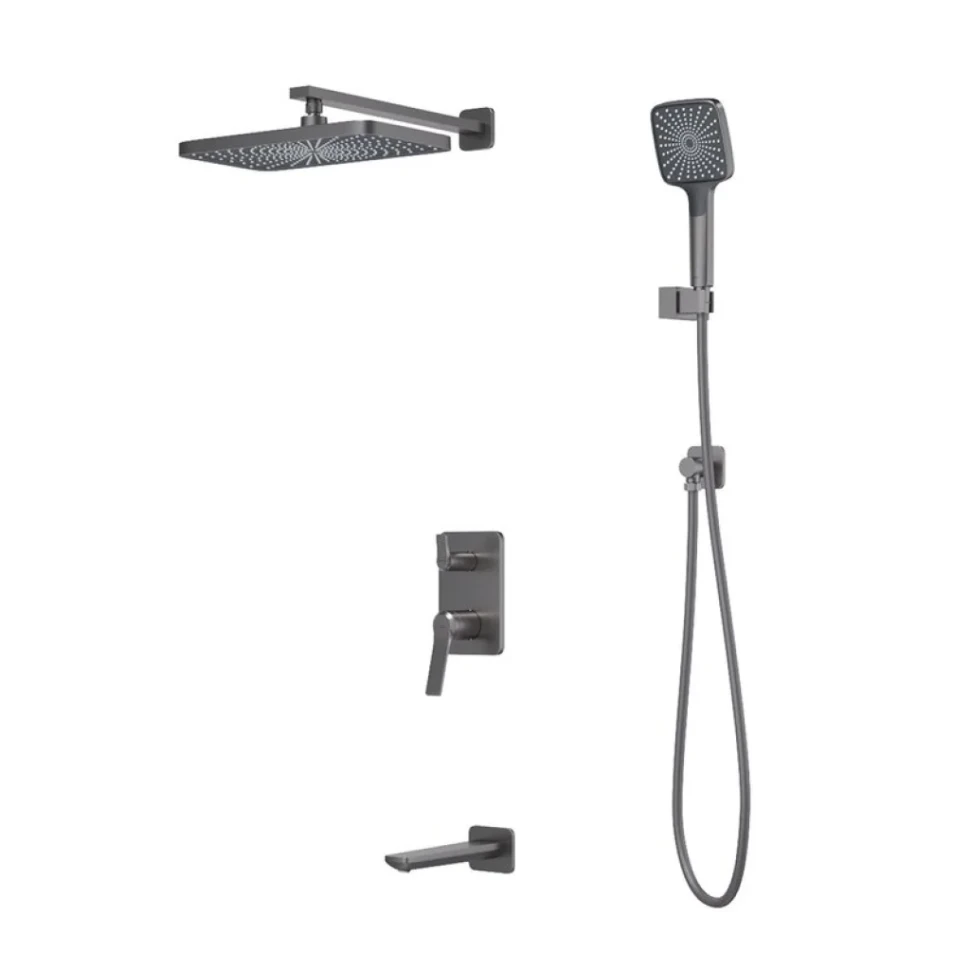 Комплект для ванной IDDIS Parker Душевой комплект IDDIS Parker PARGM03i68 С ВНУТРЕННЕЙ ЧАСТЬЮ + Смеситель для раковины PARGM00i01, матовый графит