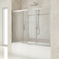 Шторка на ванну Kubele DE019 P3-CLN-CH 180х150 см, профиль хром