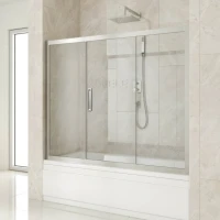 Шторка на ванну Kubele DE019 P3-CLN-CH 180х150 см, профиль хром Шторка на ванну Kubele DE019 P3-CLN-CH 180х150 см, профиль хром