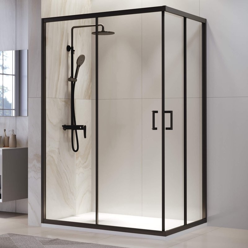 Душевой уголок RGW Passage PA-246B 90х120 см, профиль черный, стекло прозрачное