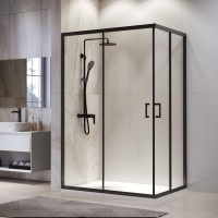 Душевой уголок RGW Passage PA-246B 90х120 см, профиль черный, стекло прозрачное